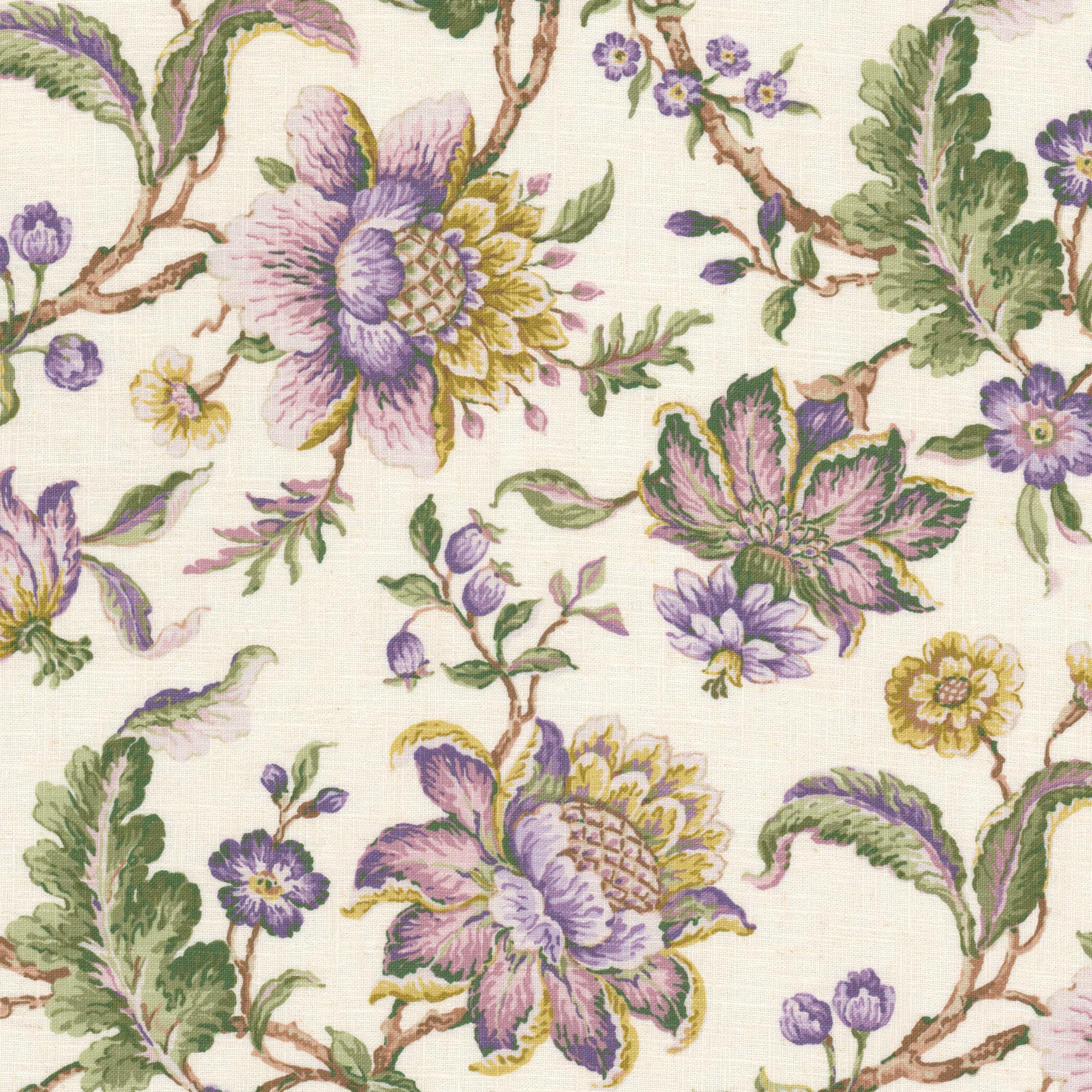 Boboli Green & Purple Floral Print Fabric
