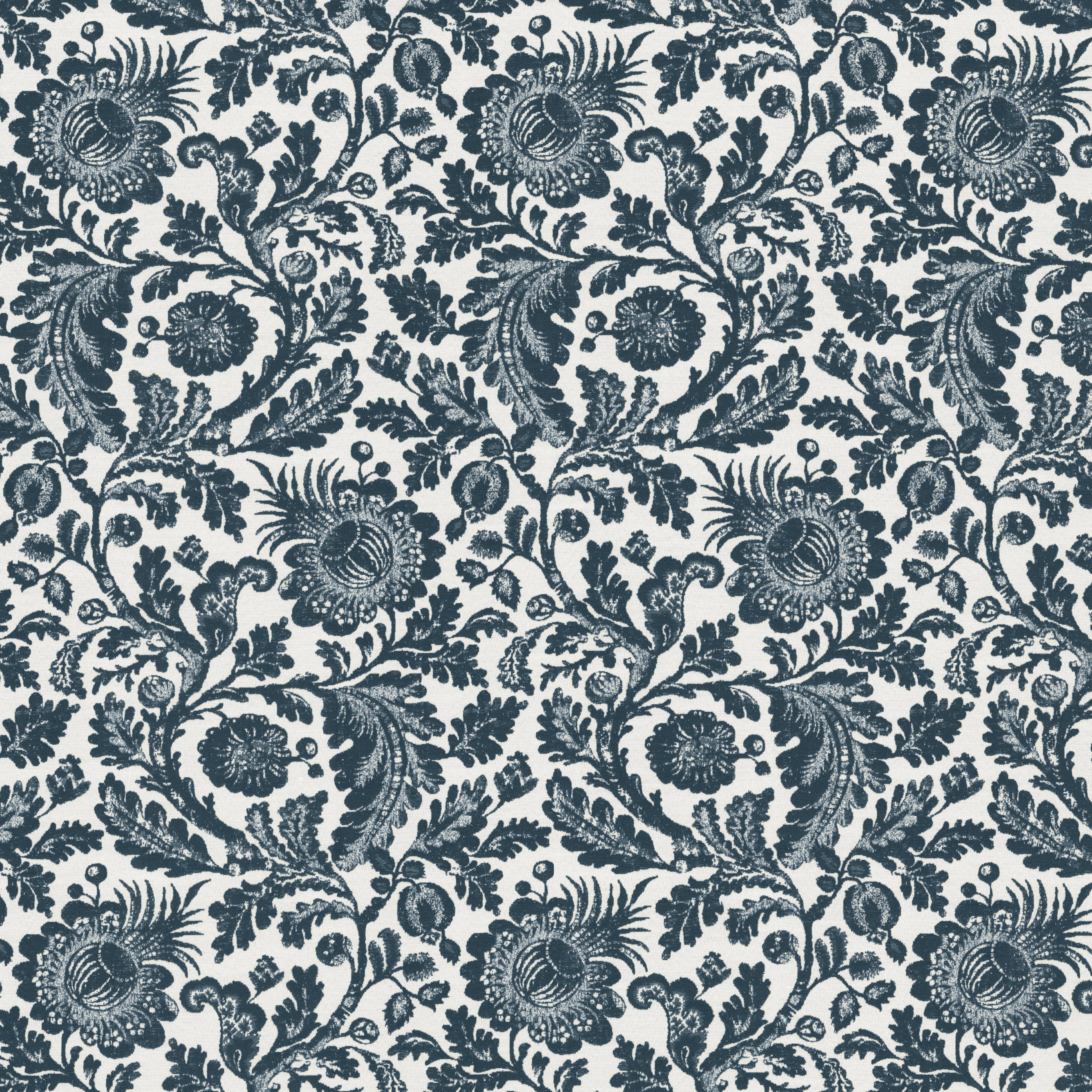 Brindavan Indigo Floral Woven Fabric