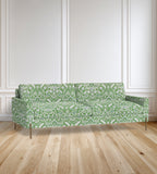 90" Granada Floral Sofa With Brass Legs