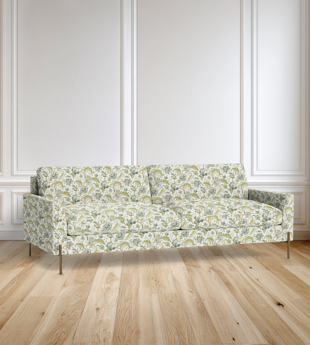 Granada Floral Sofa With Brass Legs