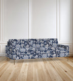 90" Granada Floral Sofa With Brass Legs