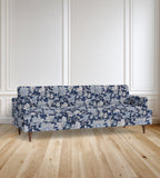 90" Avignon Floral Sofa With Turned Legs