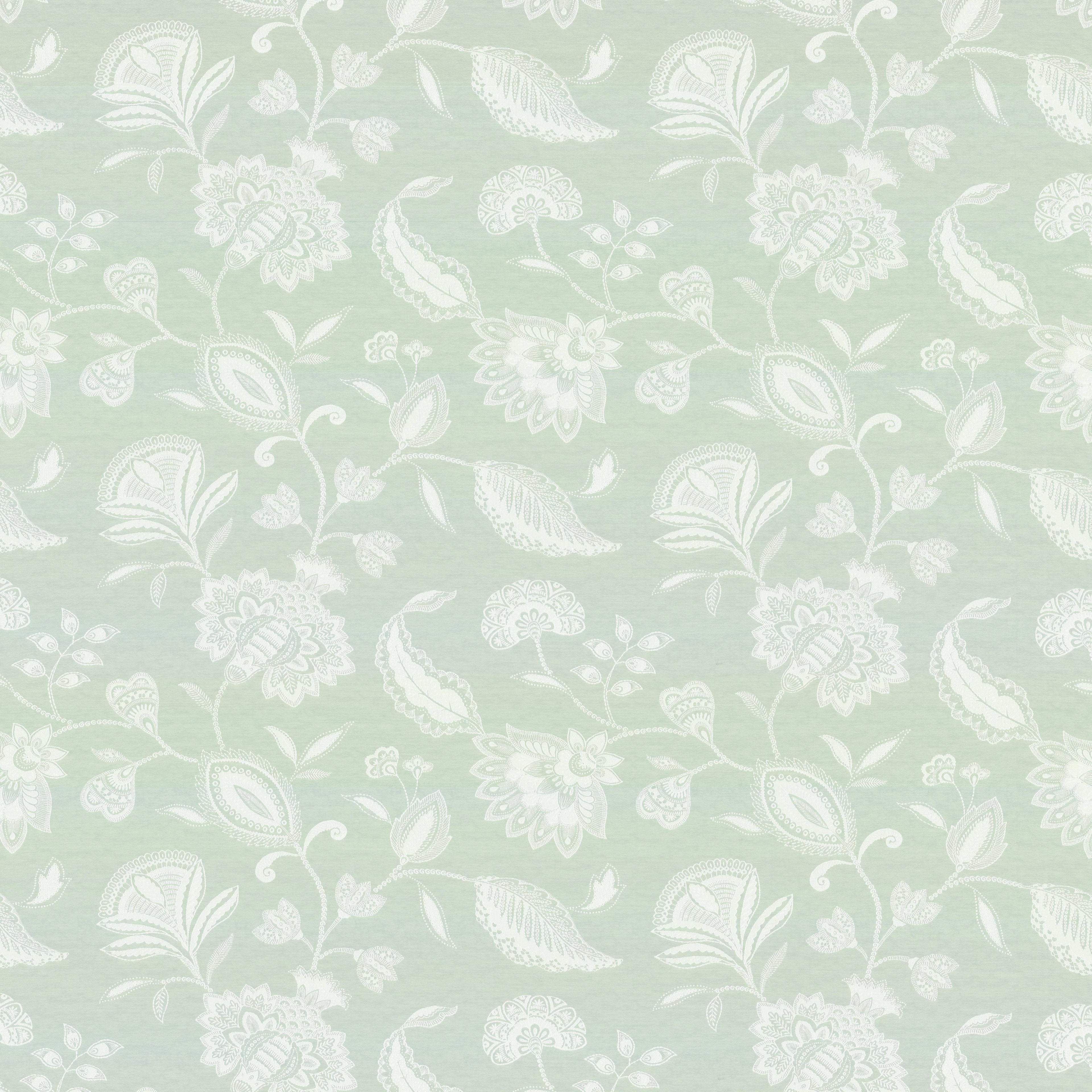 Lodhi Mint Green Floral Woven Fabric