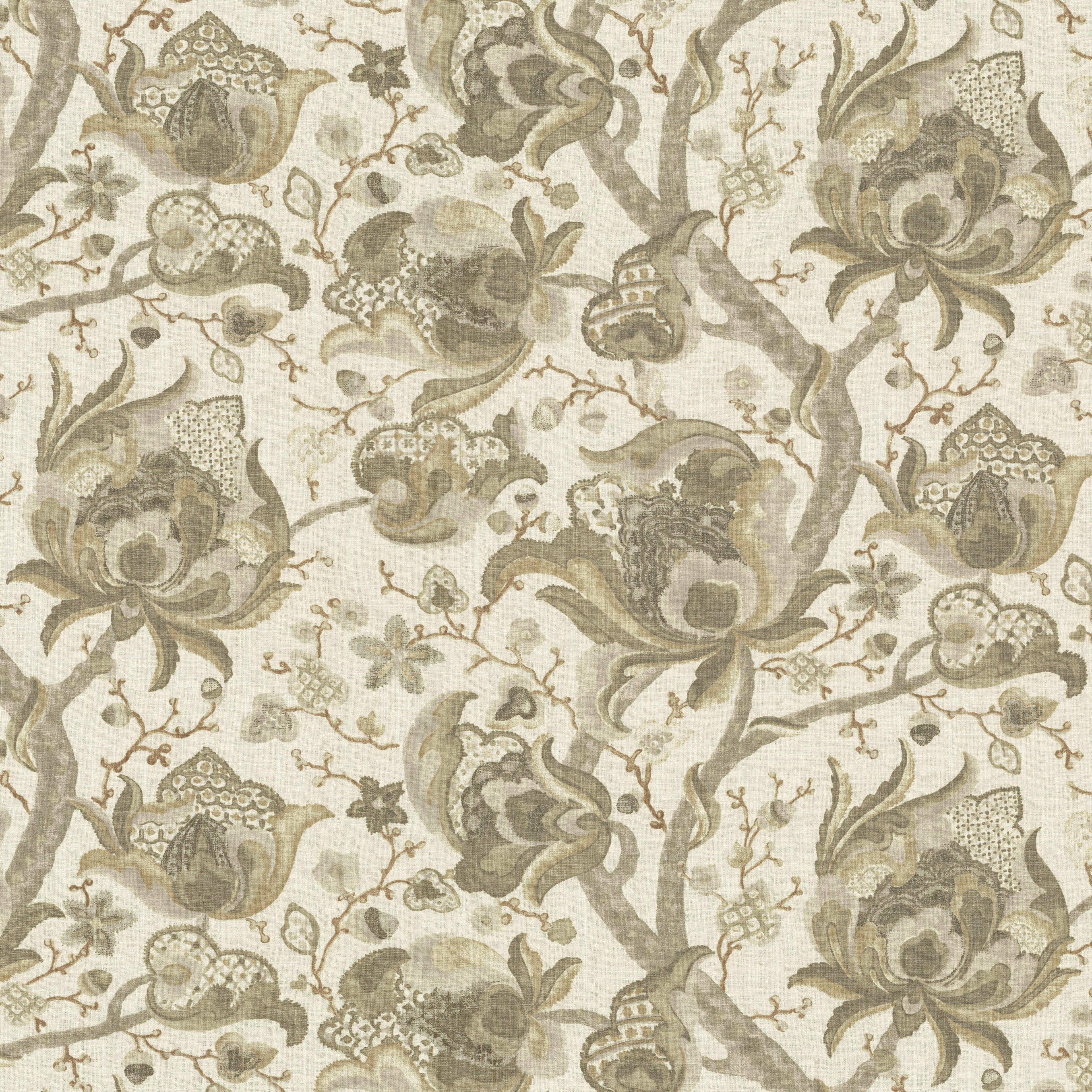 Longwood Beige Floral Print Fabric