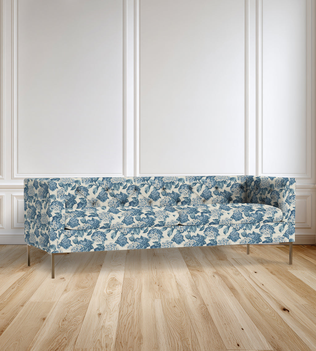 90" Seville Tufted-Back Floral Sofa