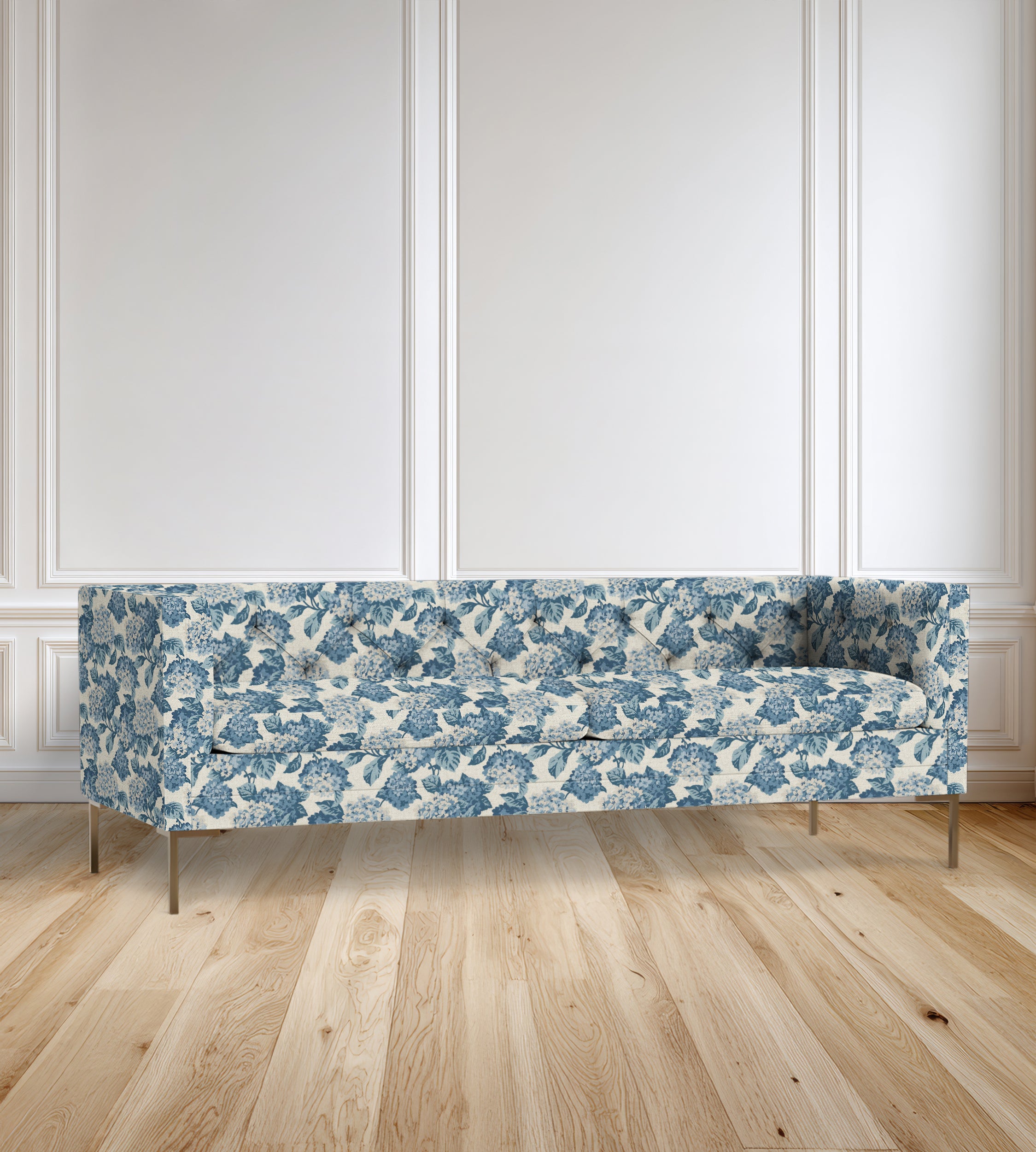 90" Seville Tufted-Back Floral Sofa