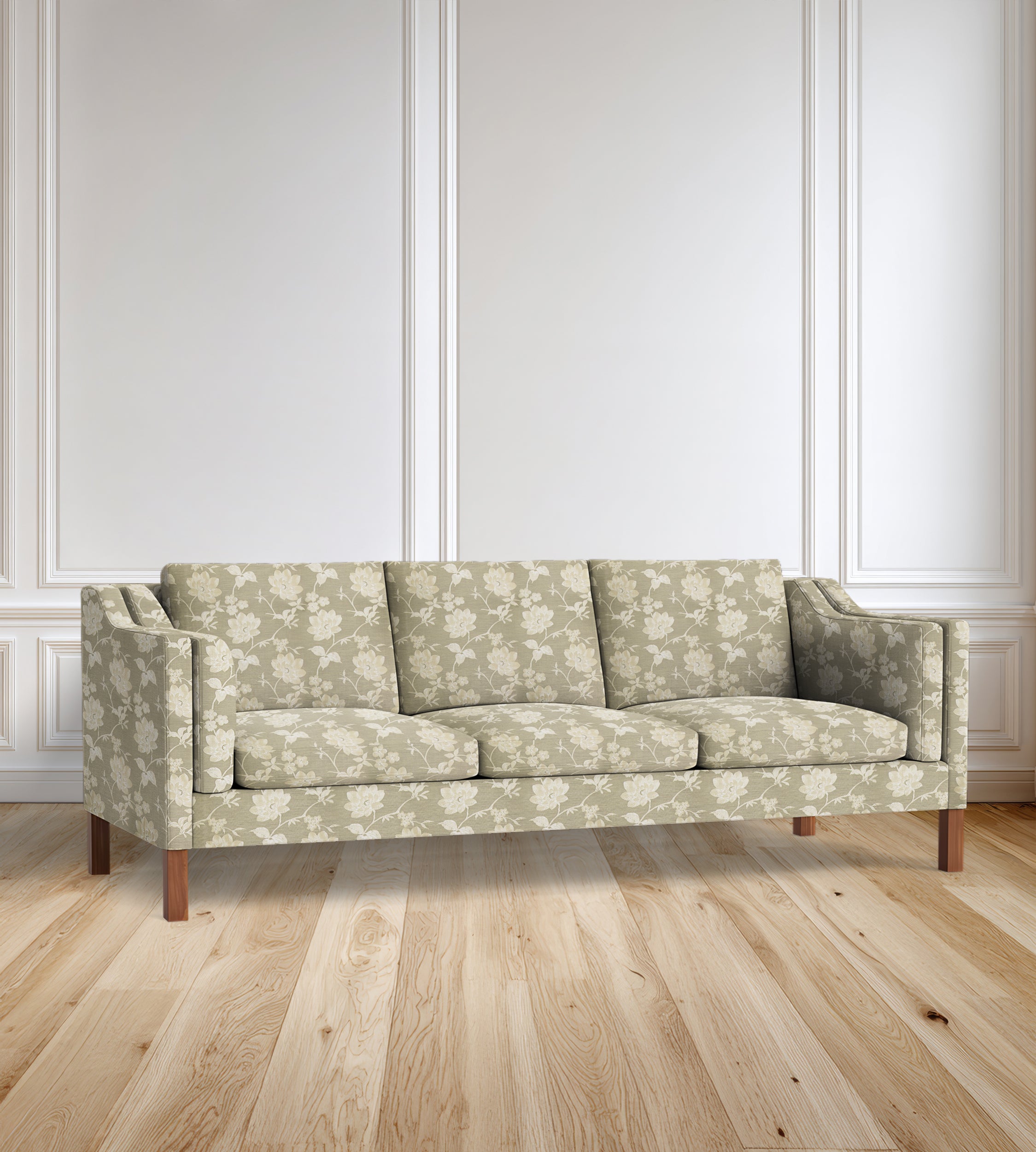 90” Giverny Slope-Arm Floral Sofa