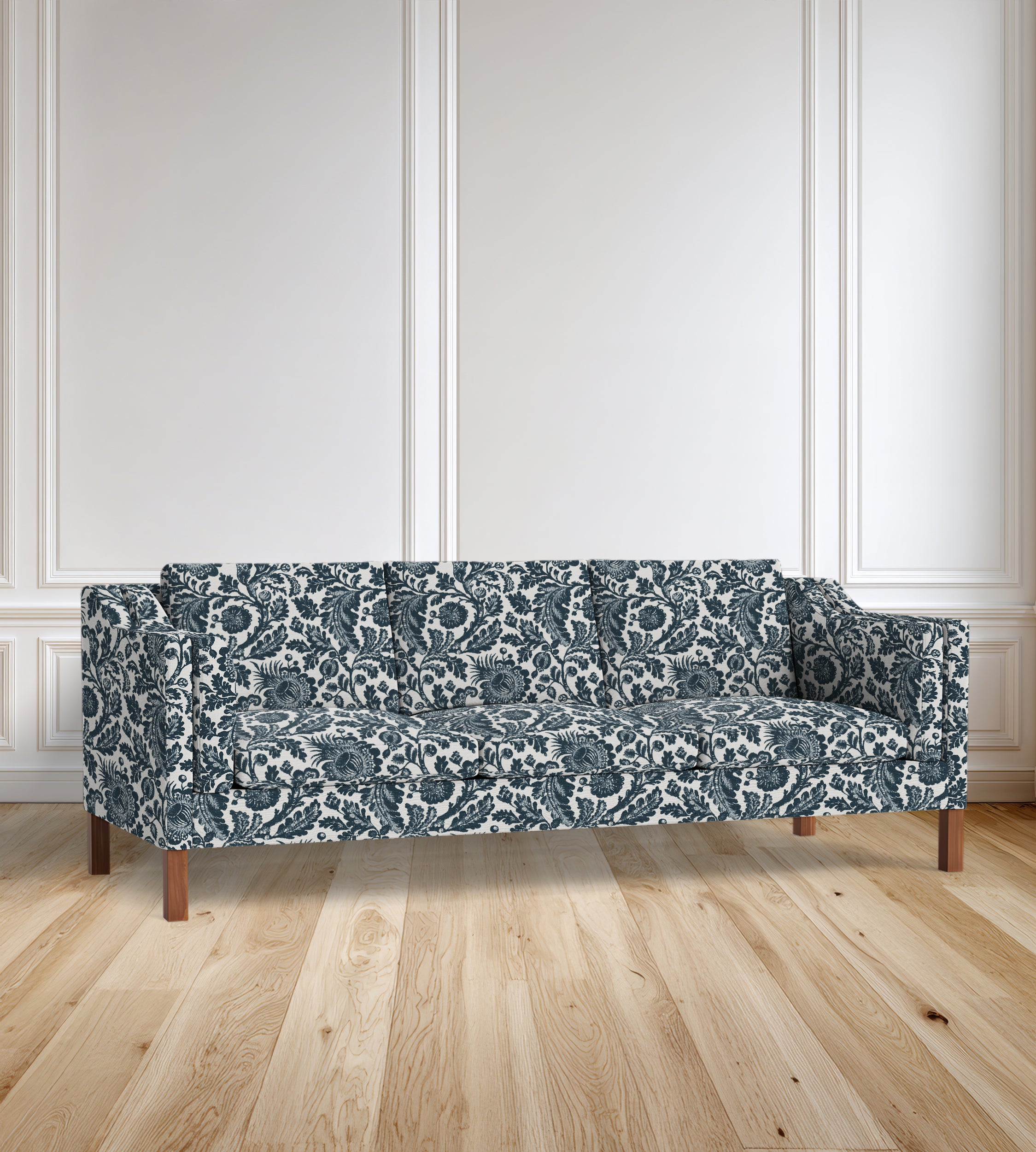 90” Giverny Slope-Arm Floral Sofa