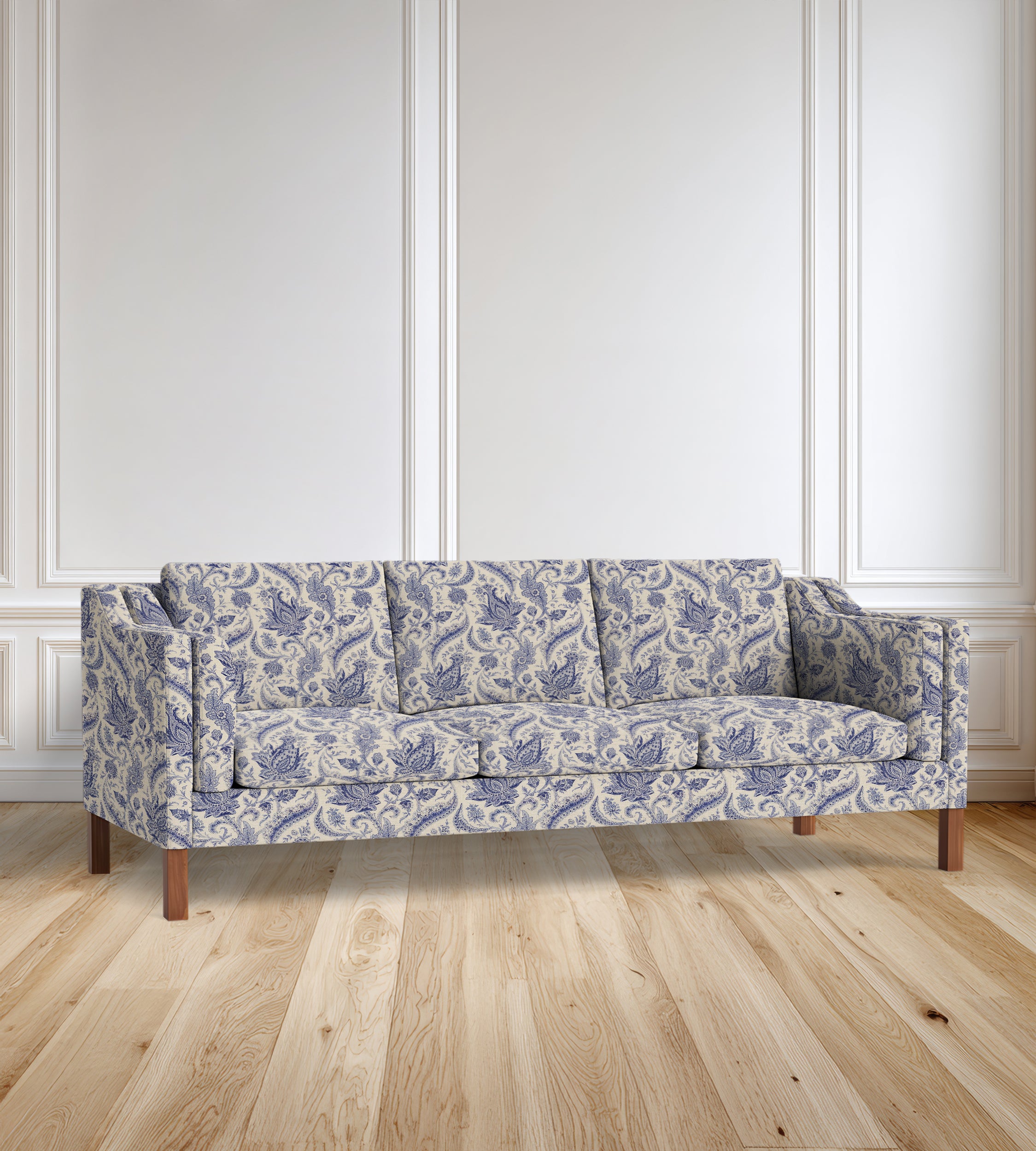 90” Giverny Slope-Arm Floral Sofa