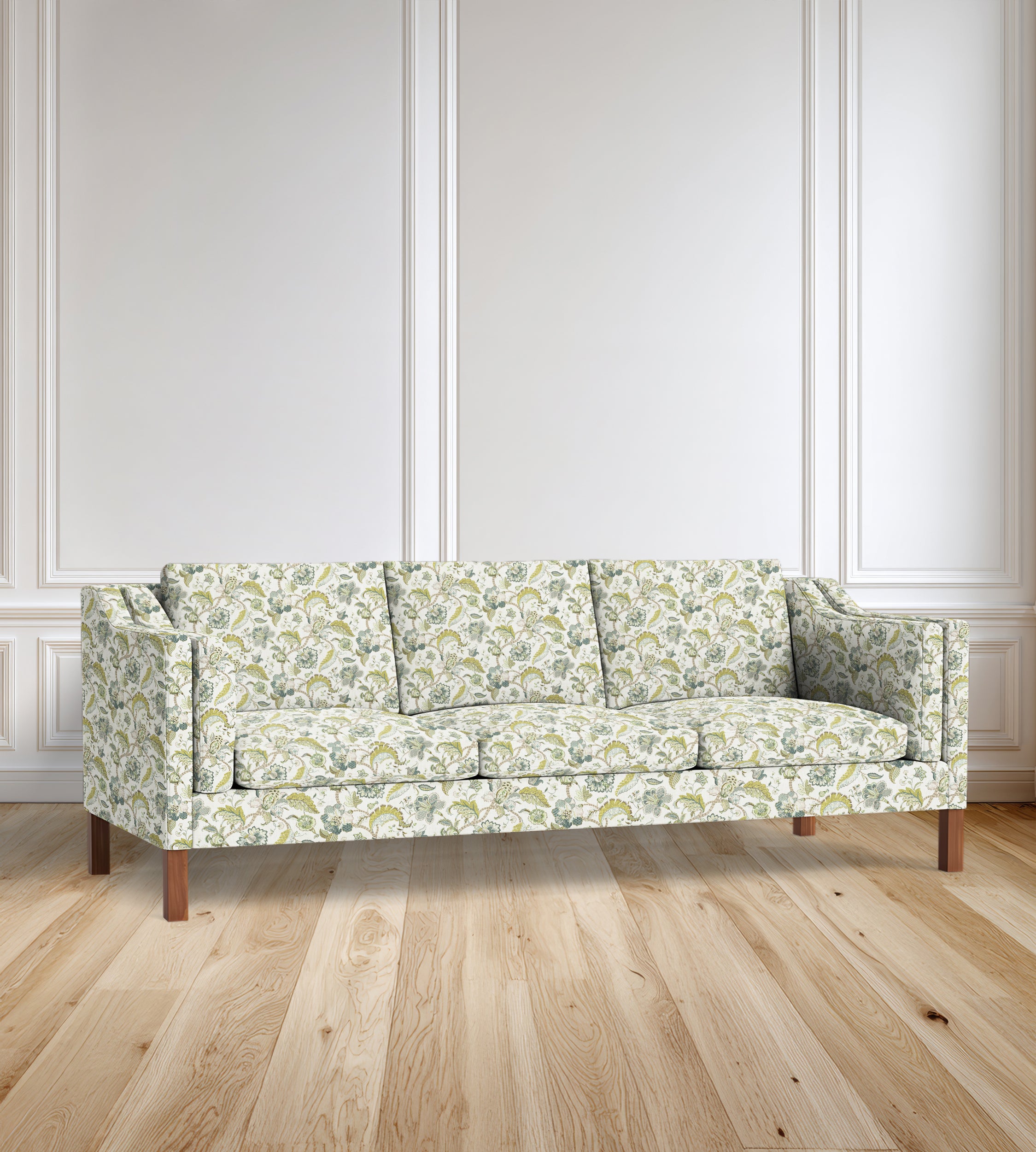 90” Giverny Slope-Arm Floral Sofa