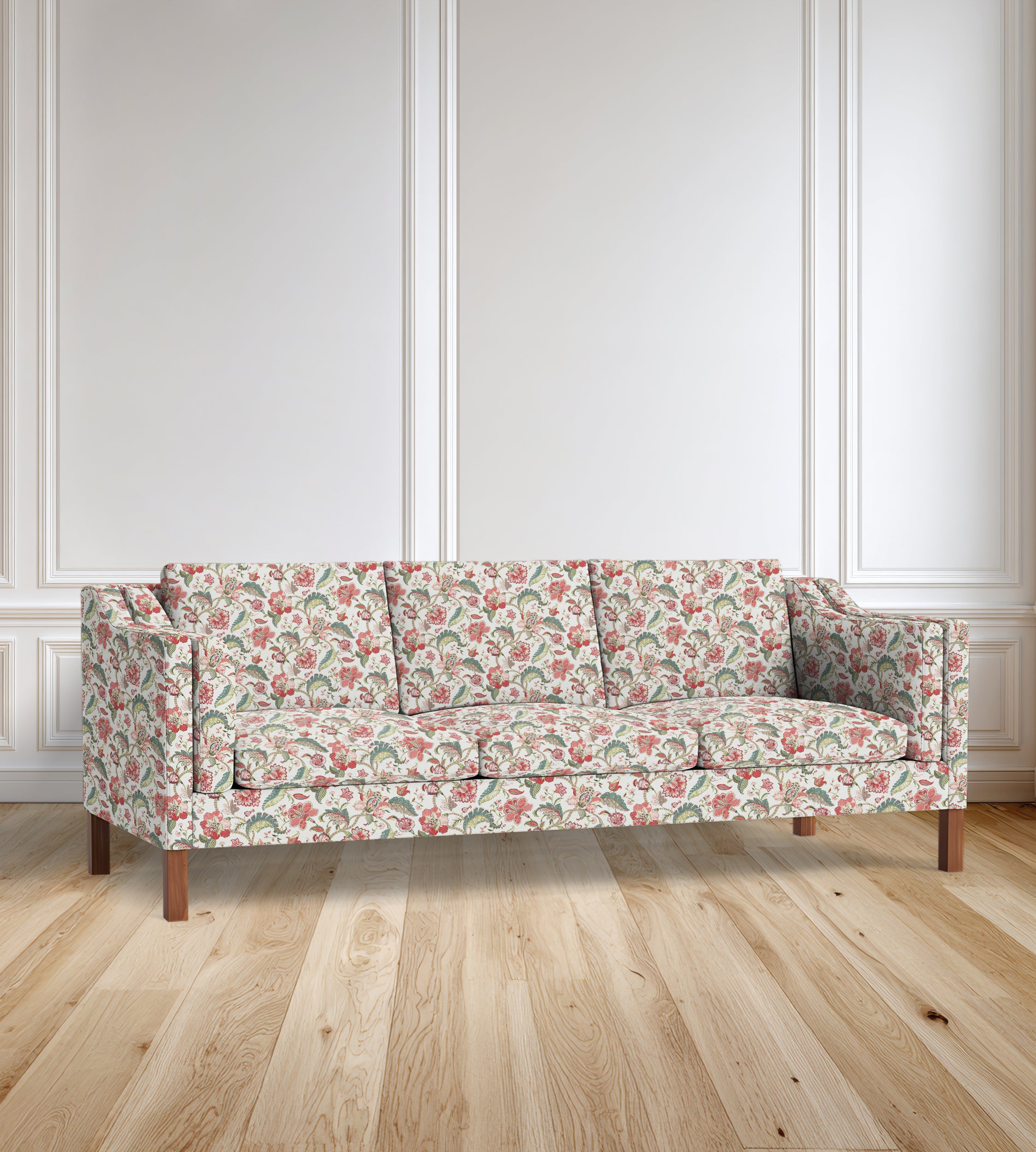 90” Giverny Slope-Arm Floral Sofa
