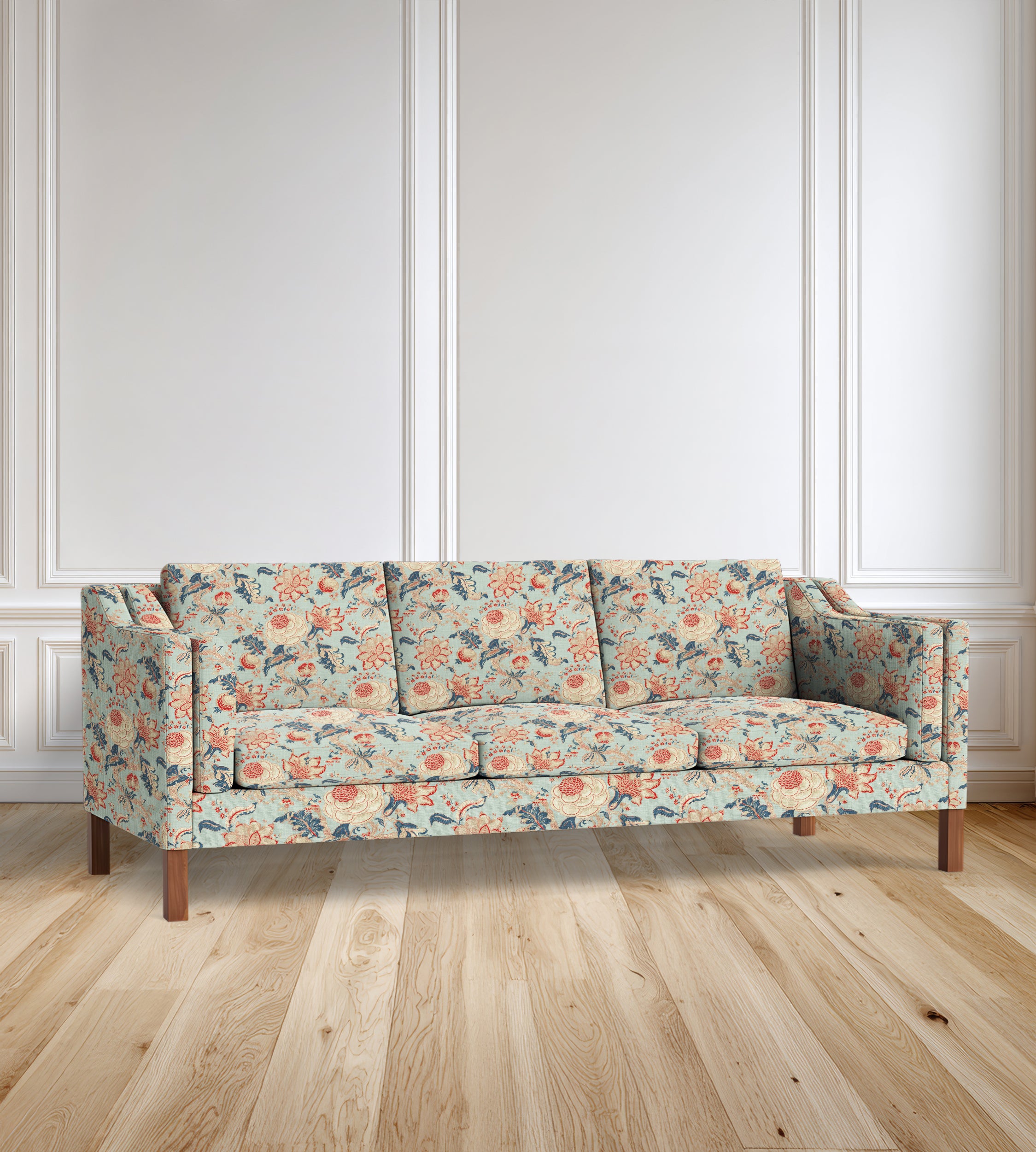 90” Giverny Slope-Arm Floral Sofa