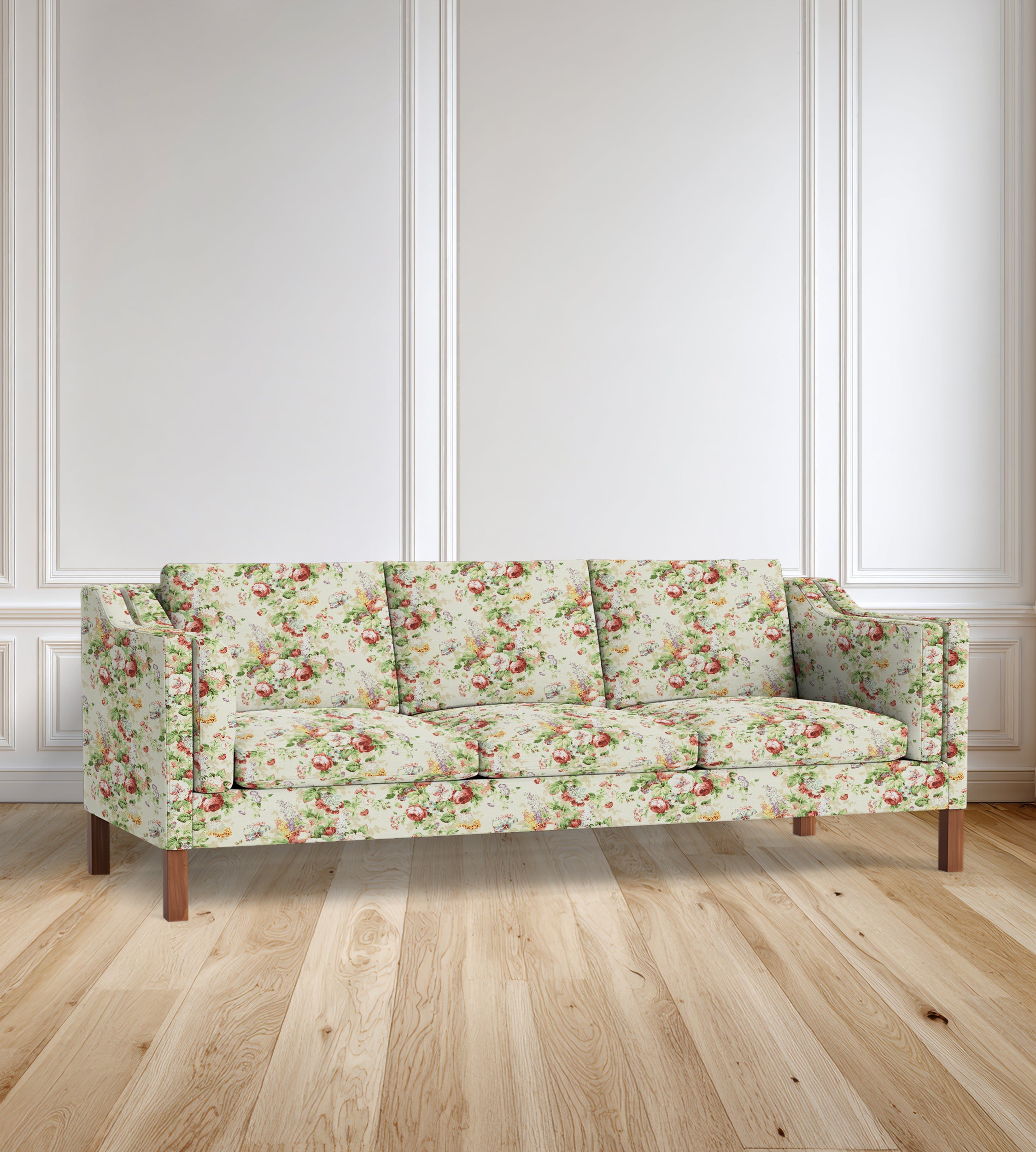 90” Giverny Slope-Arm Floral Sofa