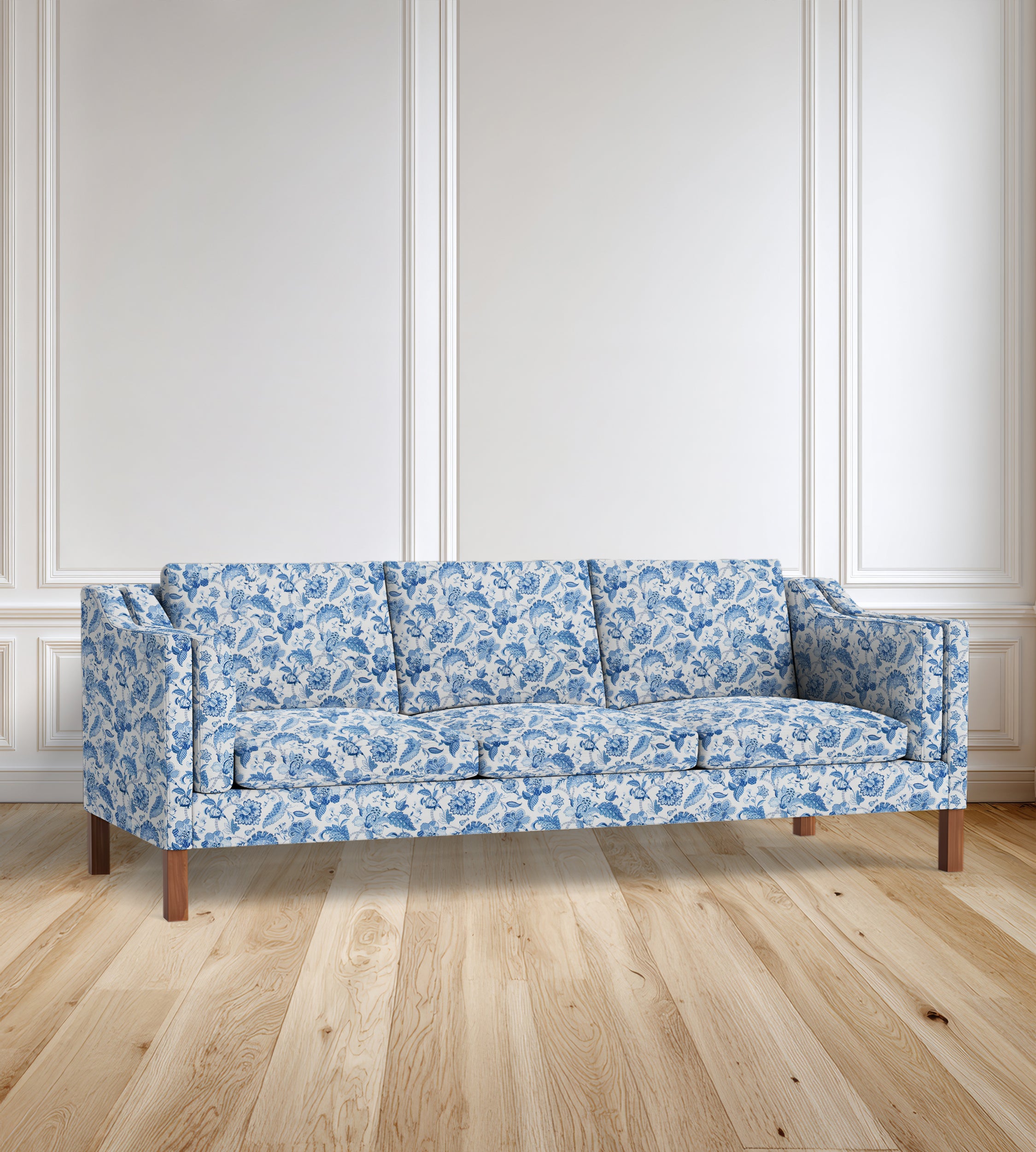 90” Giverny Slope-Arm Floral Sofa