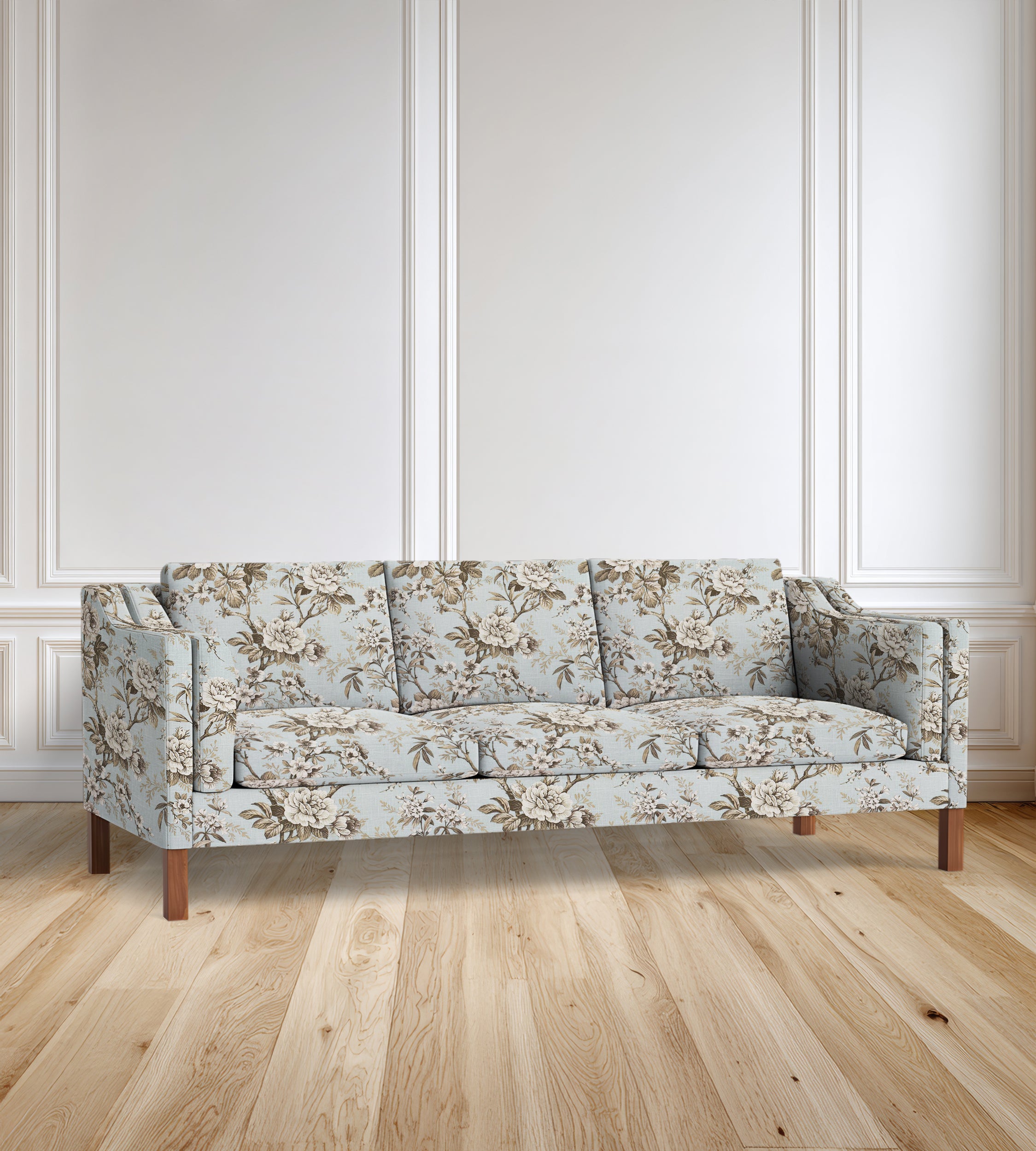 90” Giverny Slope-Arm Floral Sofa