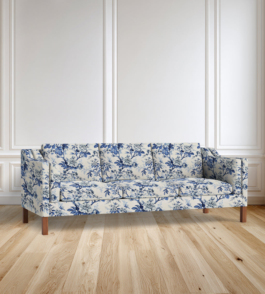 90” Giverny Slope-Arm Floral Sofa