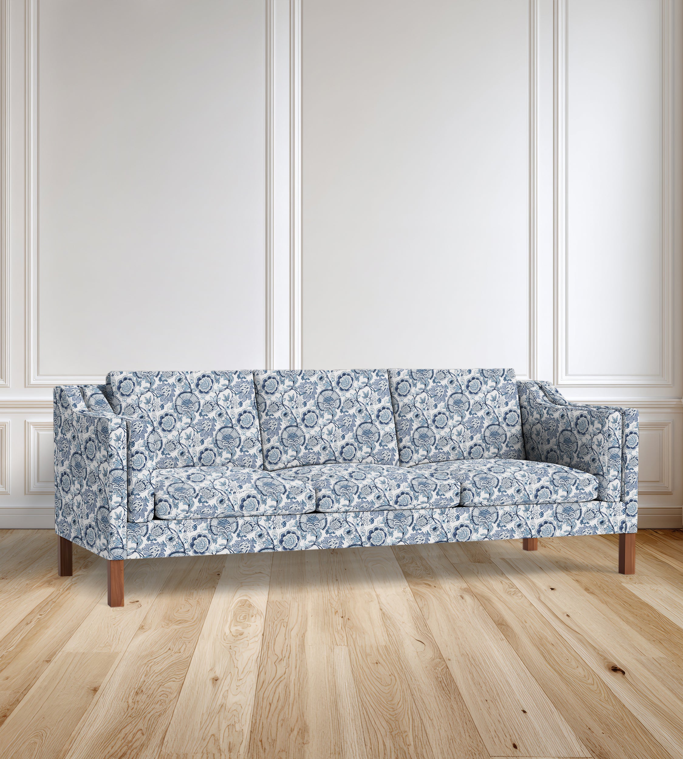 90” Giverny Slope-Arm Floral Sofa