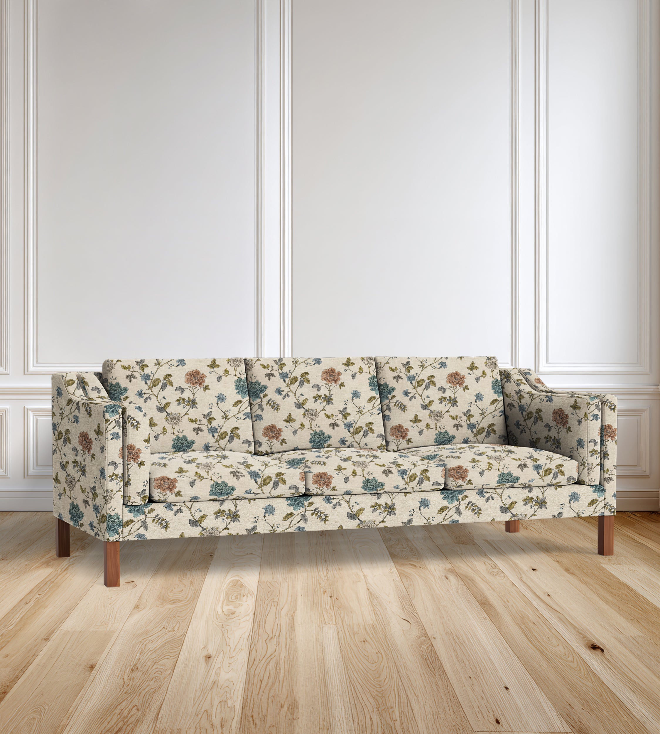 90” Giverny Slope-Arm Floral Sofa