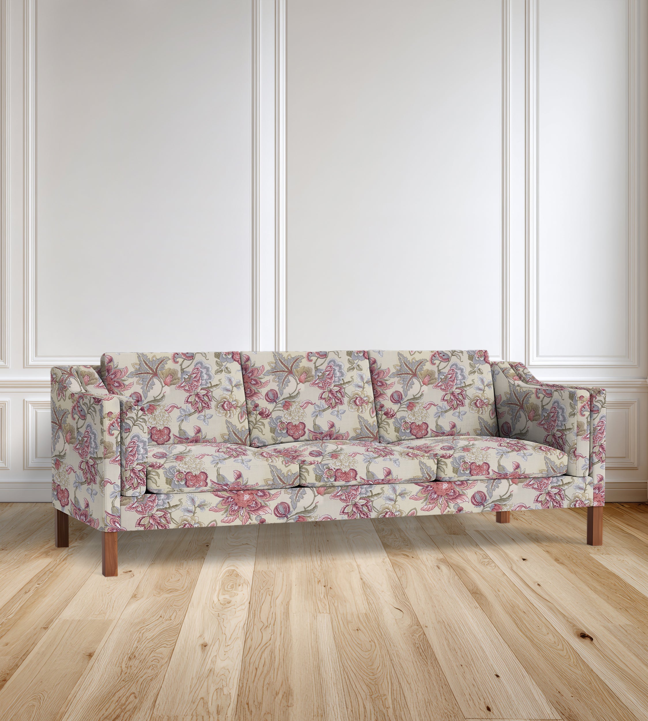 90” Giverny Slope-Arm Floral Sofa