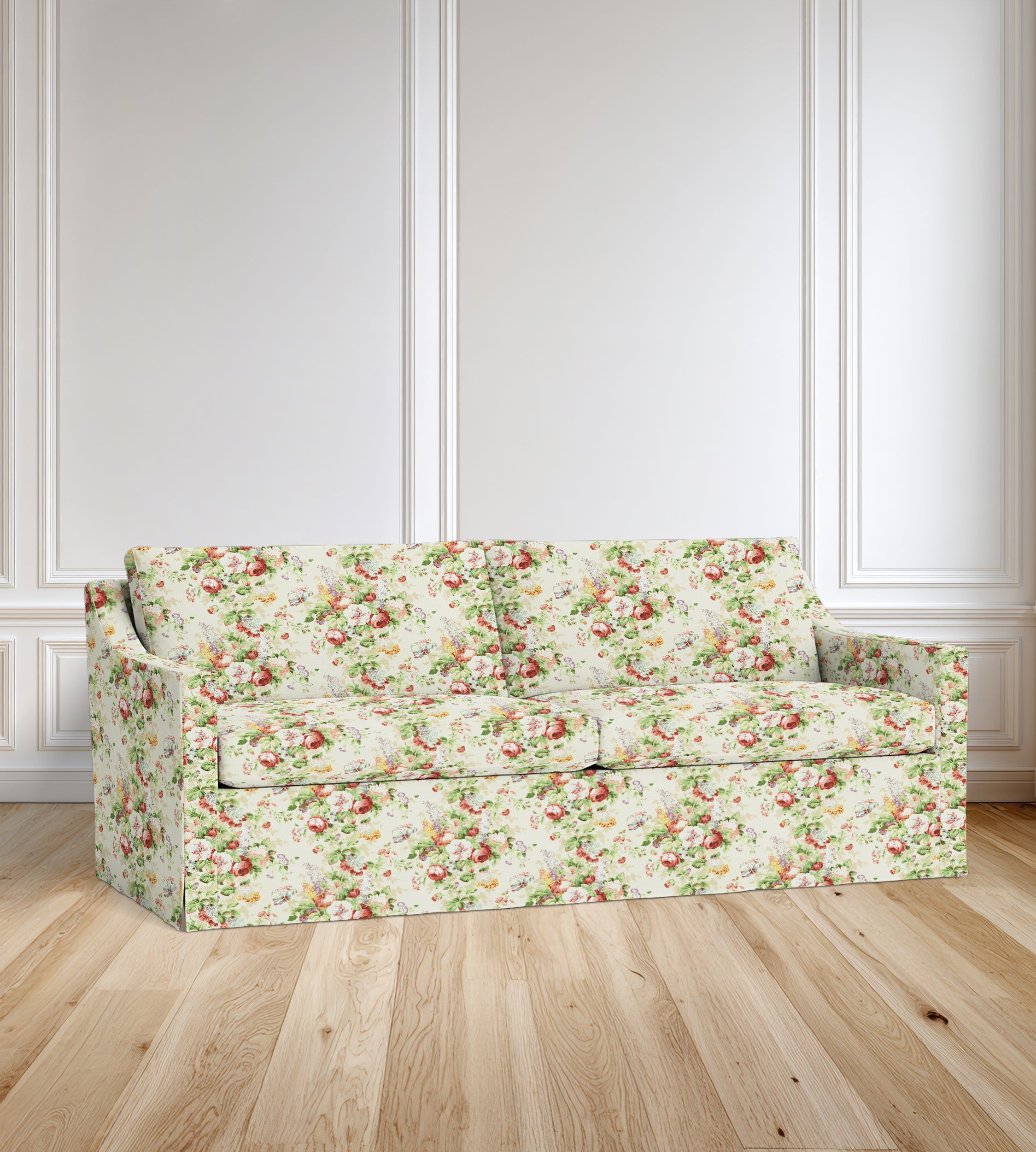 90” Ravello Floral Sofa With Skirt