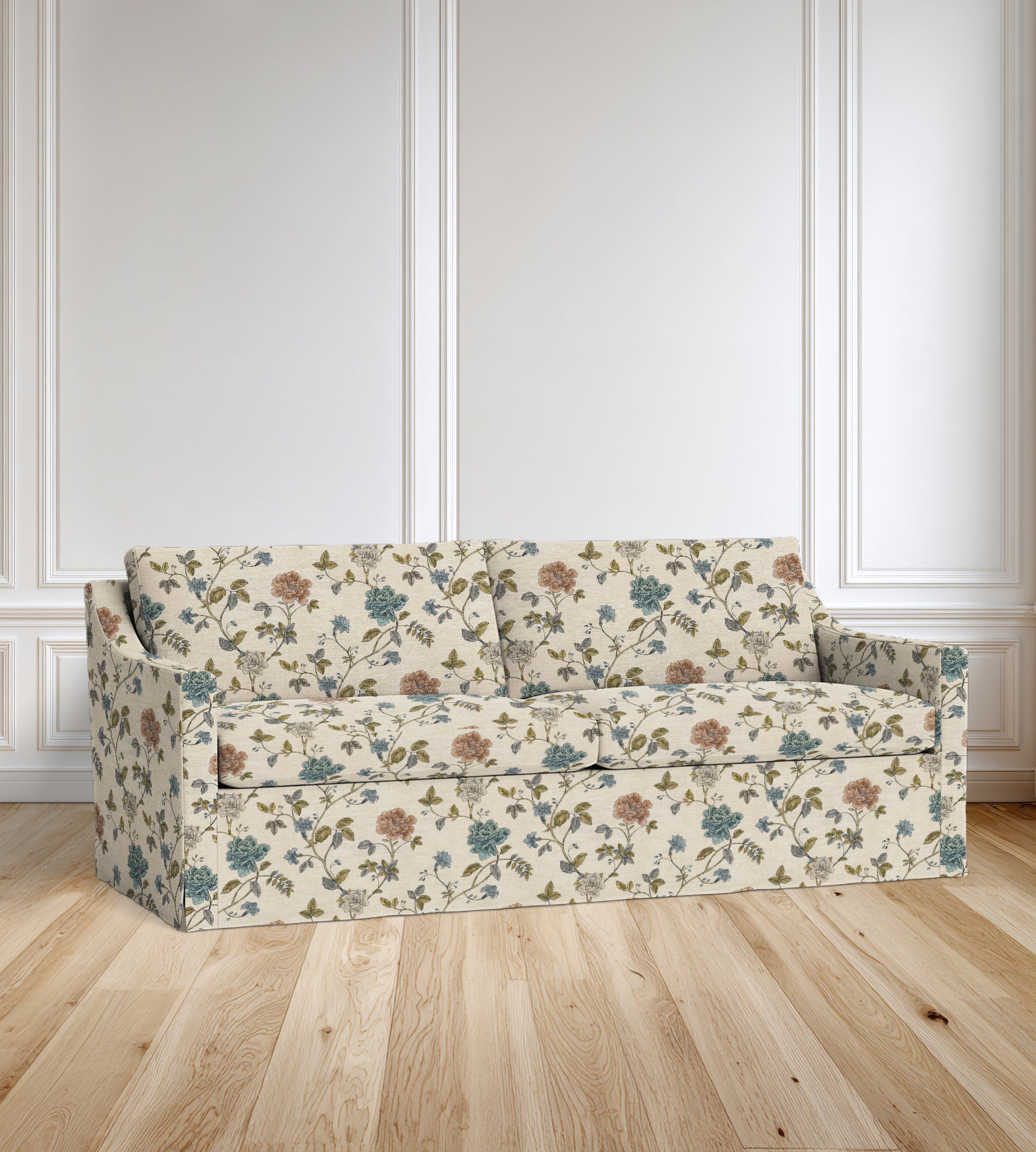 90” Ravello Floral Sofa With Skirt