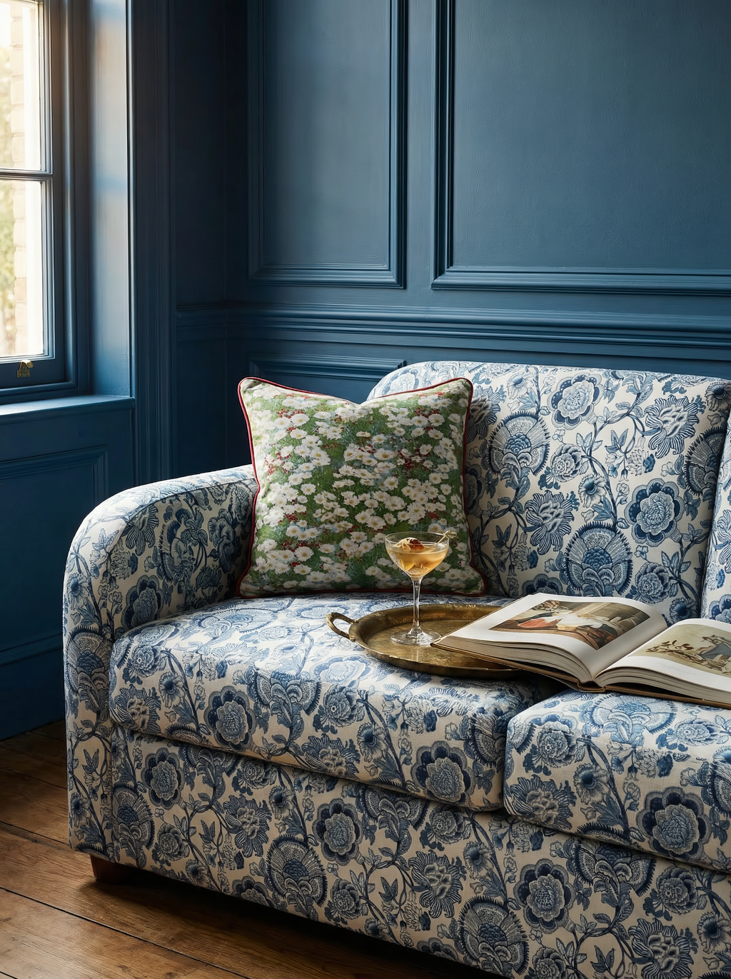 90” Florence Arched Floral Sofa