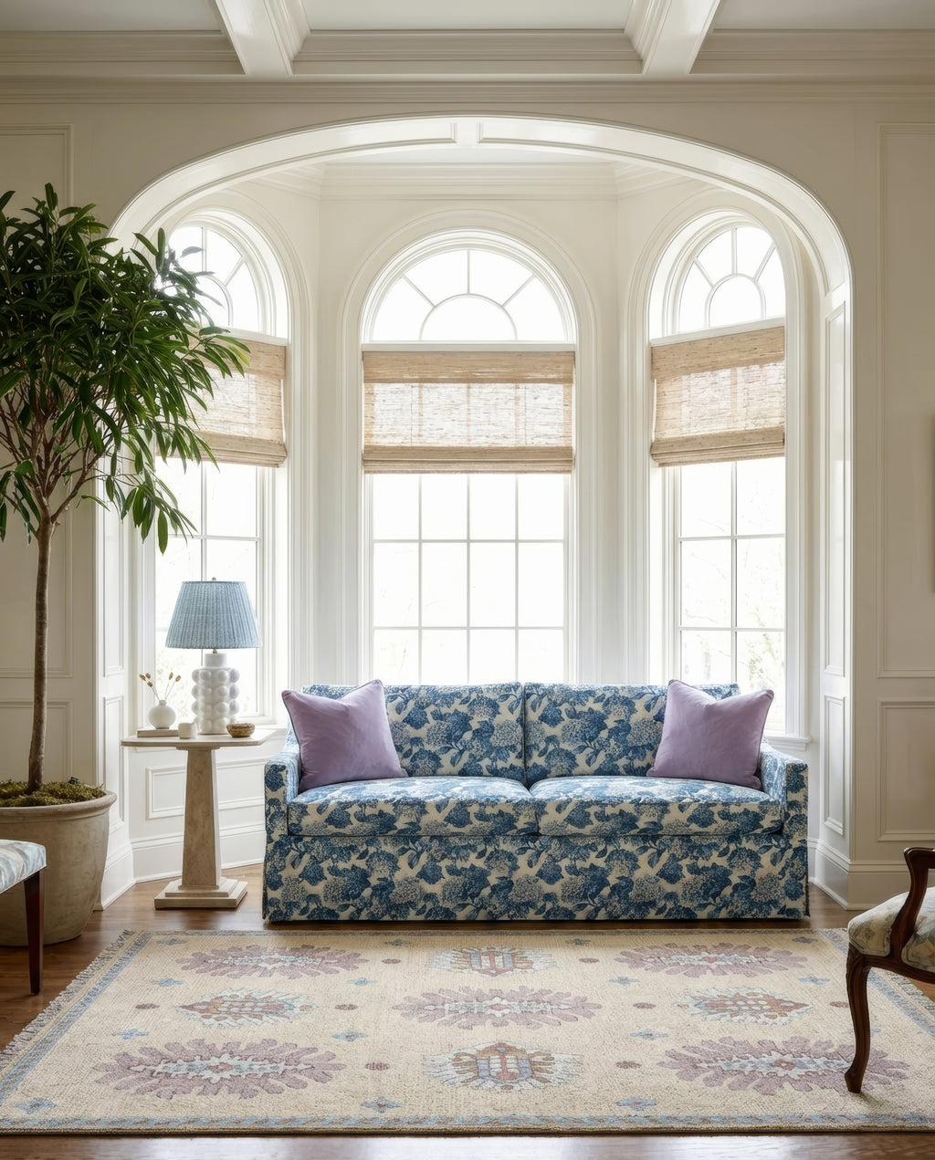 90” Ravello Floral Sofa With Skirt