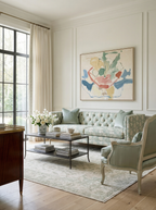 90" Seville Tufted-Back Floral Sofa