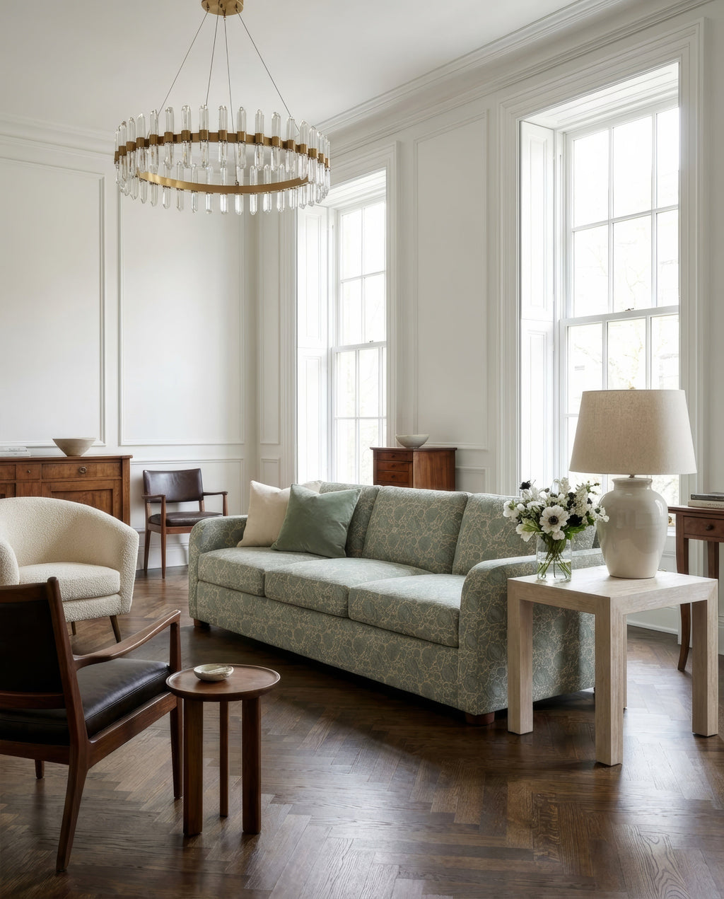 90” Florence Arched Floral Sofa