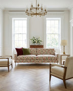 90" Granada Floral Sofa With Brass Legs