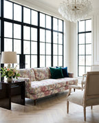 90" Avignon Floral Sofa With Turned Legs