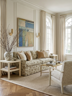 90” Ravello Floral Sofa With Skirt